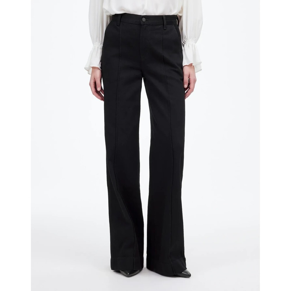 Madewell Superwide-Leg Trouser Jeans in Black Rinse Wash Women's Size 27